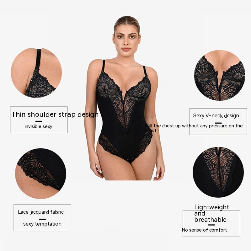 Lace Shapewear Women's Jumpsuit Waist Control Body Shaping Butt Lift Bodysuit Body Shaper Rompers