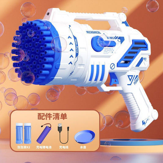 Bubble Machine Gun With Colorful Lights,Bubble Solution,69 Holes Rocket Bubble Gun,Summer Outdoor Toy For Kids, Idea For Christmas Birthday Parties Wedding